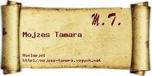 Mojzes Tamara névjegykártya